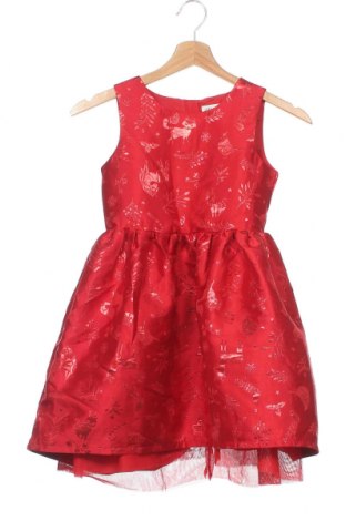 Детска рокля H&M, Размер 6-7y/ 122-128 см, Цвят Червен, 92% полиестер, 8% метални нишки, Цена 29,40 лв.