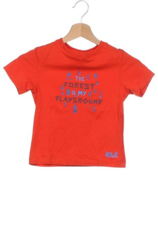 Детска тениска Jack Wolfskin, Размер 3-4y/ 104-110 см, Цвят Оранжев, 97% памук, 3% еластан, Цена 26,00 лв.