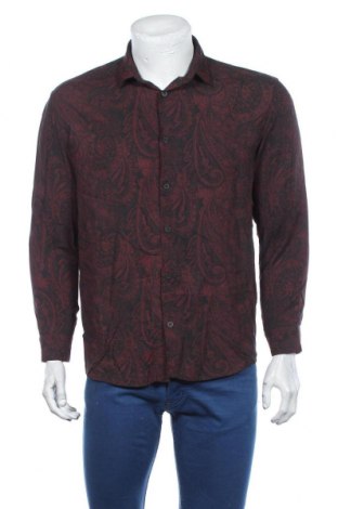 Мъжка риза Bershka, Размер M, Цвят Червен, Вискоза, Цена 23,00 лв.