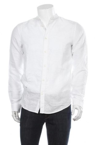 Ανδρικό πουκάμισο Only & Sons, Μέγεθος S, Χρώμα Λευκό, 55% βαμβάκι, 45% λινό, Τιμή 23,12 €