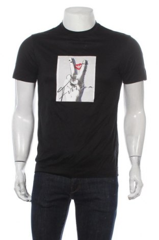 Ανδρικό t-shirt Emporio Armani, Μέγεθος S, Χρώμα Μαύρο, 70% lyocell, 30% βαμβάκι, Τιμή 88,53 €