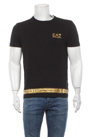 Męski T-shirt Emporio Armani, Rozmiar L, Kolor Czarny, 95% bawełna, 5% elastyna, Cena 457,79 zł