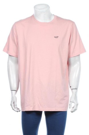 Мъжка тениска Hollister, Размер XXL, Цвят Розов, Памук, Цена 27,00 лв.