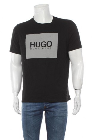 Herren T-Shirt Hugo Boss, Größe M, Farbe Schwarz, 97% Baumwolle, 3% Elastan, Preis 45,14 €