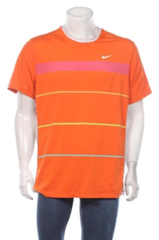 Мъжка тениска Nike, Размер L, Цвят Оранжев, Полиестер, еластан, Цена 21,92 лв.