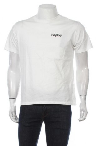 Herren T-Shirt Replay, Größe M, Farbe Weiß, Baumwolle, Preis 39,00 €