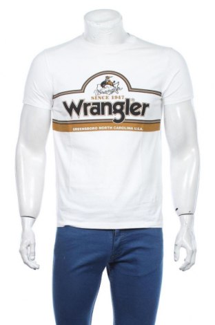 Мъжка тениска Wrangler, Размер S, Цвят Бял, Памук, Цена 31,00 лв.