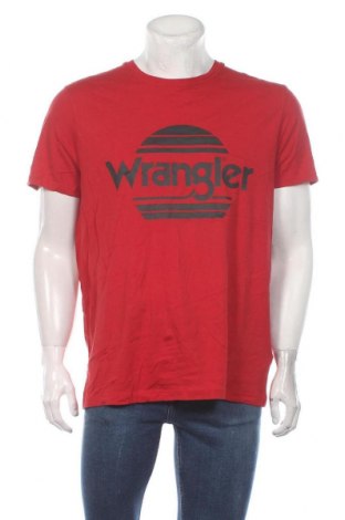 Мъжка тениска Wrangler, Размер XL, Цвят Червен, Памук, Цена 30,45 лв.
