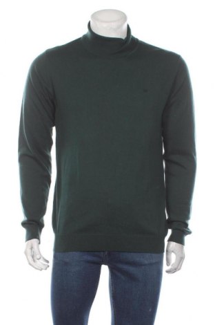 Мъжки пуловер Wrangler, Размер M, Цвят Зелен, 50% памук, 45% полиестер, 5% вълна, Цена 84,50 лв.