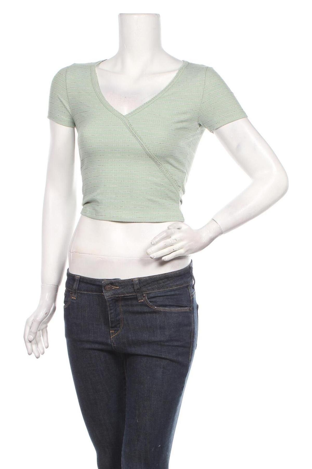 Γυναικεία μπλούζα Review, Μέγεθος XS, Χρώμα Πράσινο, 48% βαμβάκι, 48% πολυεστέρας, 4% ελαστάνη, Τιμή 12,99 €