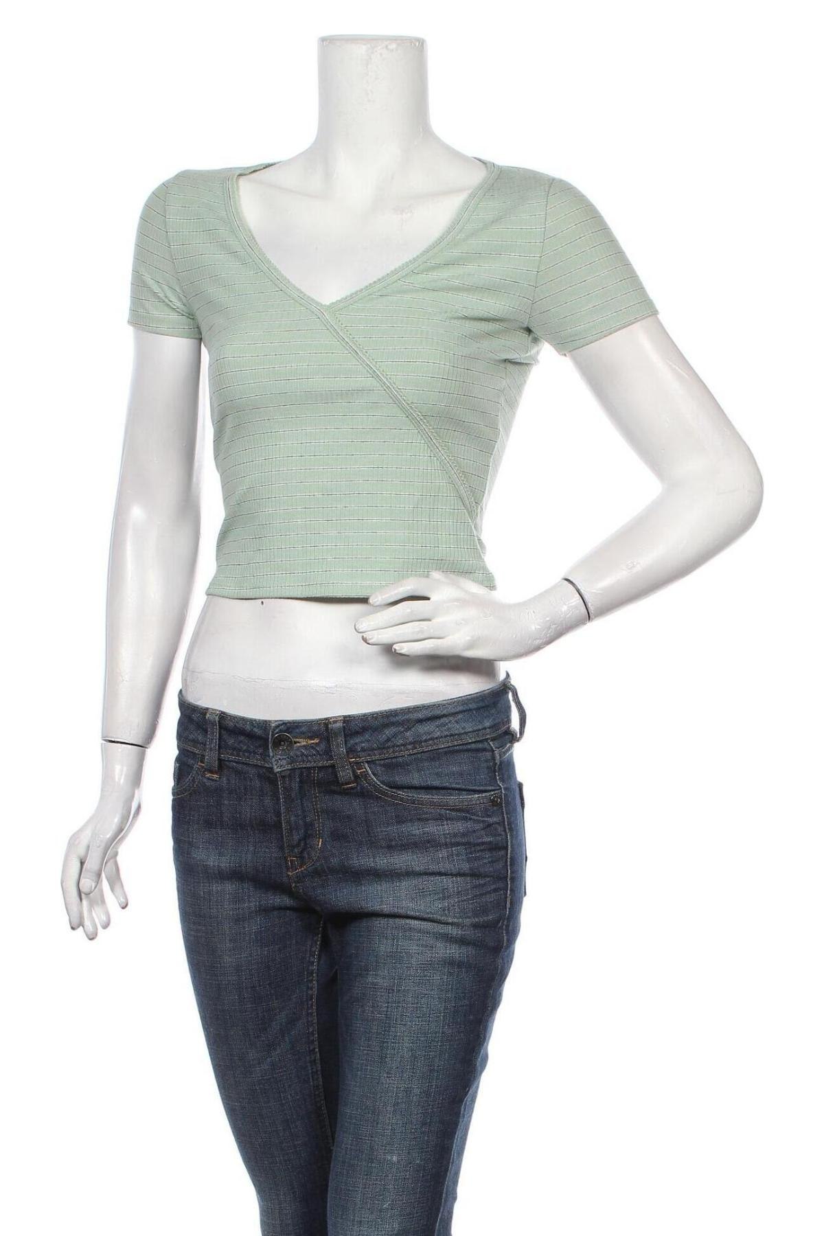Γυναικεία μπλούζα Review, Μέγεθος S, Χρώμα Πράσινο, 48% βαμβάκι, 48% πολυεστέρας, 4% ελαστάνη, Τιμή 12,99 €