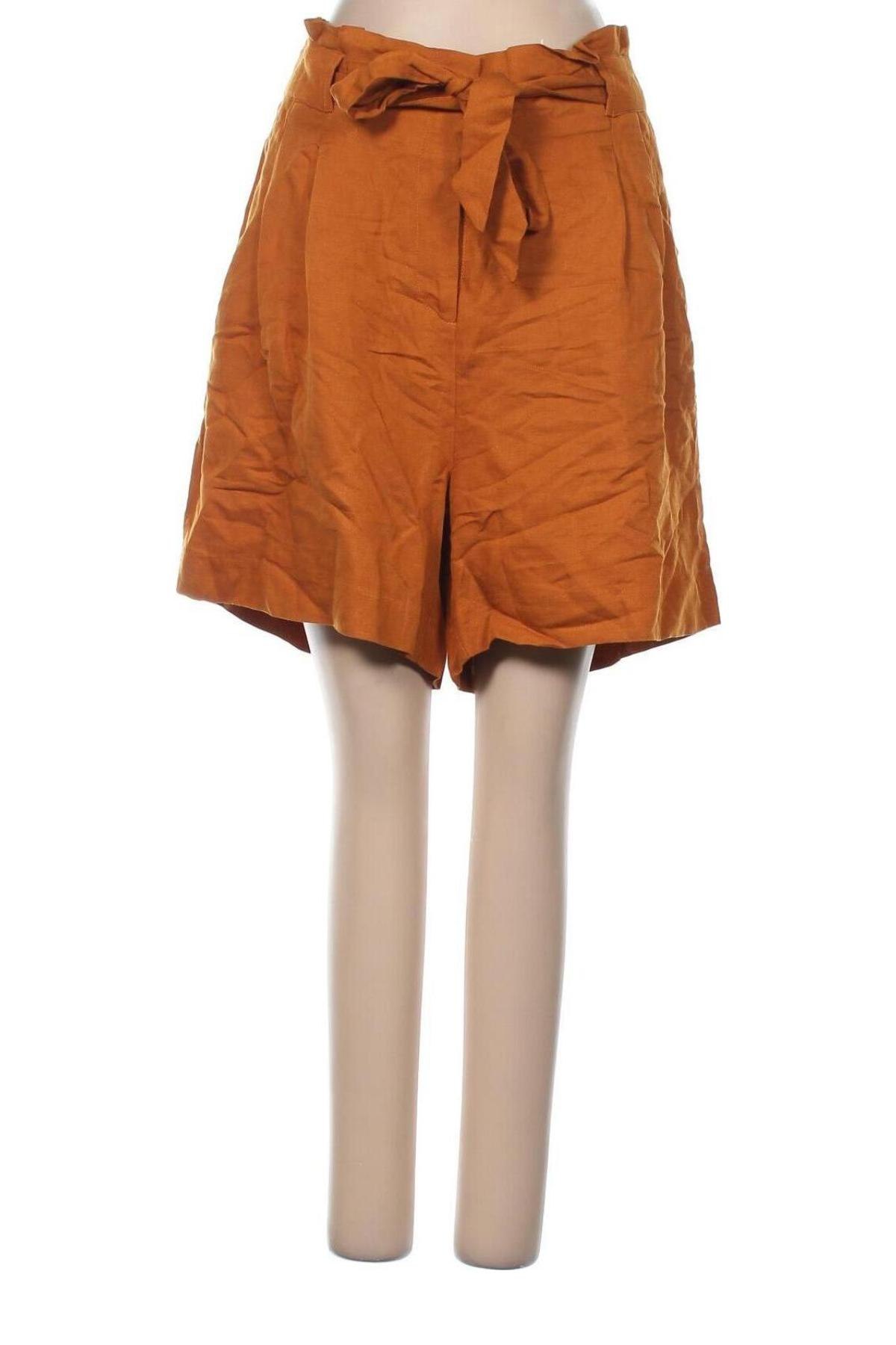 Γυναικείο κοντό παντελόνι Zero, Μέγεθος L, Χρώμα Κίτρινο, 65% βισκόζη, 35% λινό, Τιμή 22,94 €