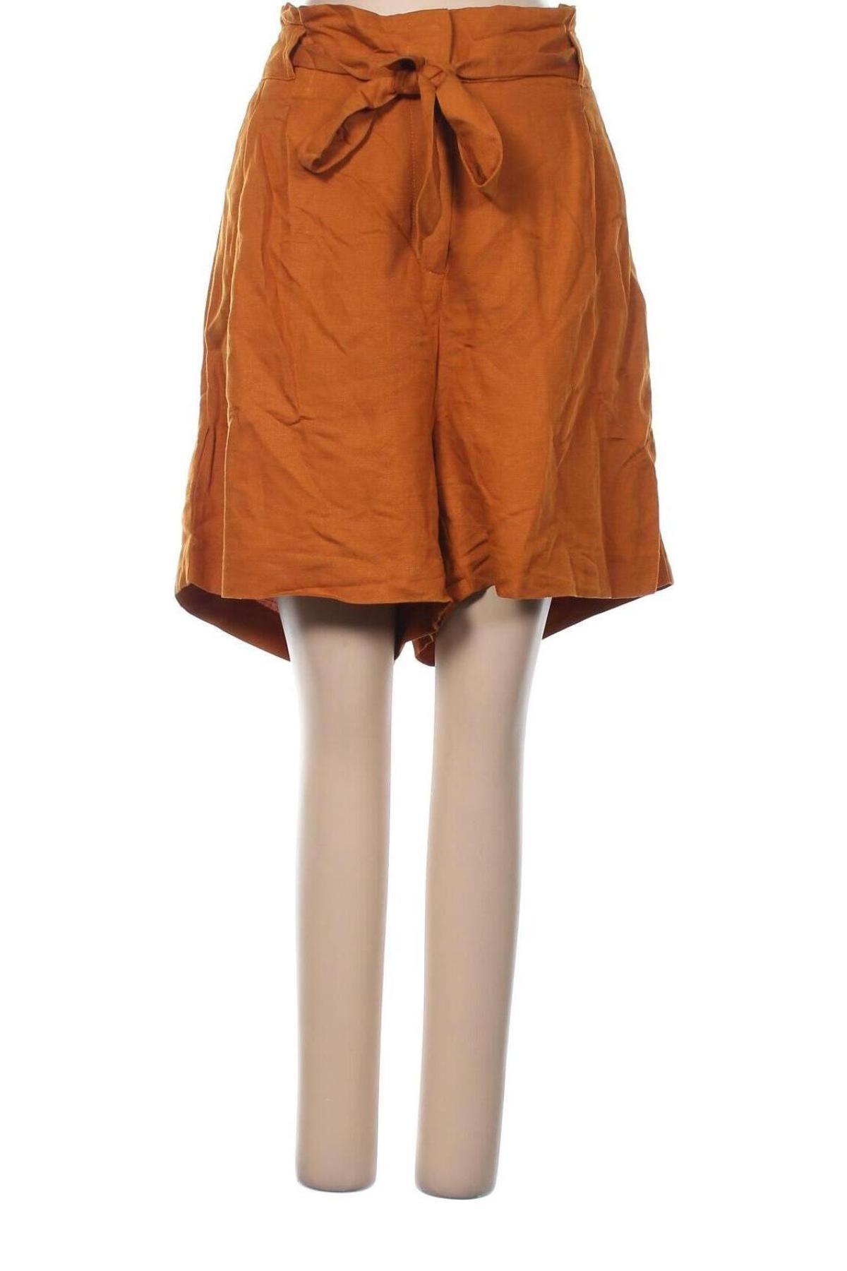 Γυναικείο κοντό παντελόνι Zero, Μέγεθος XL, Χρώμα Κίτρινο, 65% βισκόζη, 35% λινό, Τιμή 13,76 €