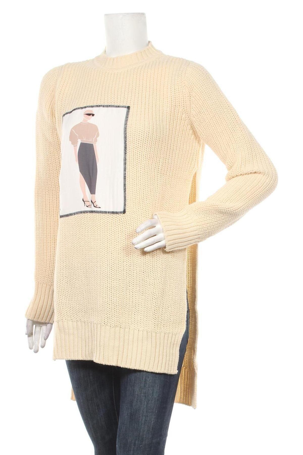 Γυναικείο πουλόβερ NA-KD, Μέγεθος S, Χρώμα  Μπέζ, 70%ακρυλικό, 30% μαλλί, Τιμή 21,47 €