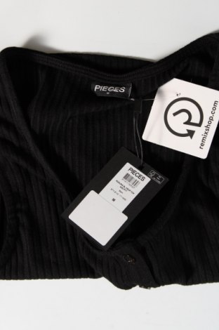 Γυναικείο αμάνικο μπλουζάκι Pieces, Μέγεθος M, Χρώμα Μαύρο, Τιμή 3,48 €