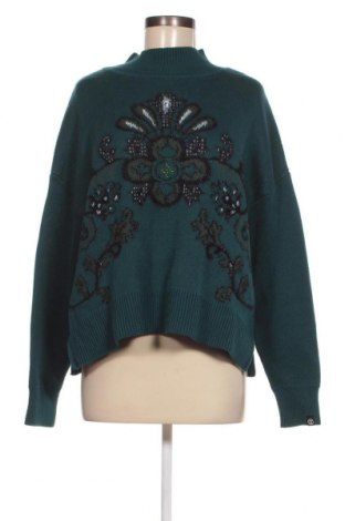 Дамски пуловер Desigual, Размер XL, Цвят Зелен, Цена 72,60 лв.