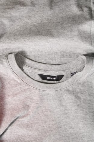 Мъжка тениска Only & Sons, Размер XXS, Цвят Сив, Цена 21,00 лв.