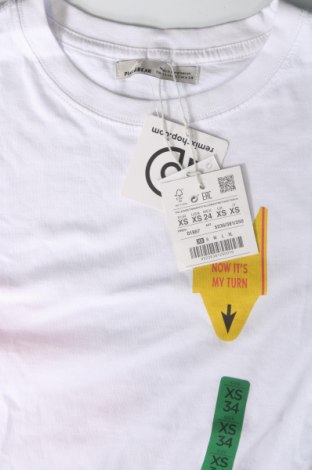 Γυναικείο t-shirt Pull&Bear, Μέγεθος XS, Χρώμα Λευκό, Τιμή 6,49 €