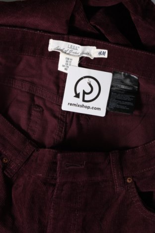 Pantaloni de velvet de femei H&M, Mărime XL, Culoare Roșu, Preț 95,79 Lei