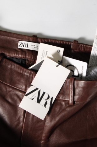 Γυναικείο παντελόνι δερμάτινο Zara, Μέγεθος S, Χρώμα Καφέ, Τιμή 102,49 €