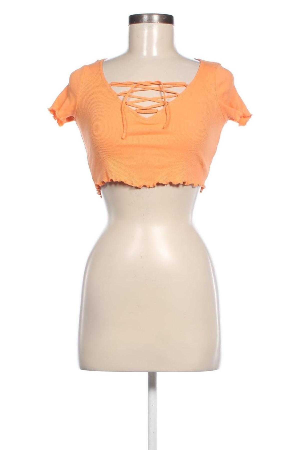 Damen Shirt Bershka, Größe XS, Farbe Orange, Preis 6,49 €