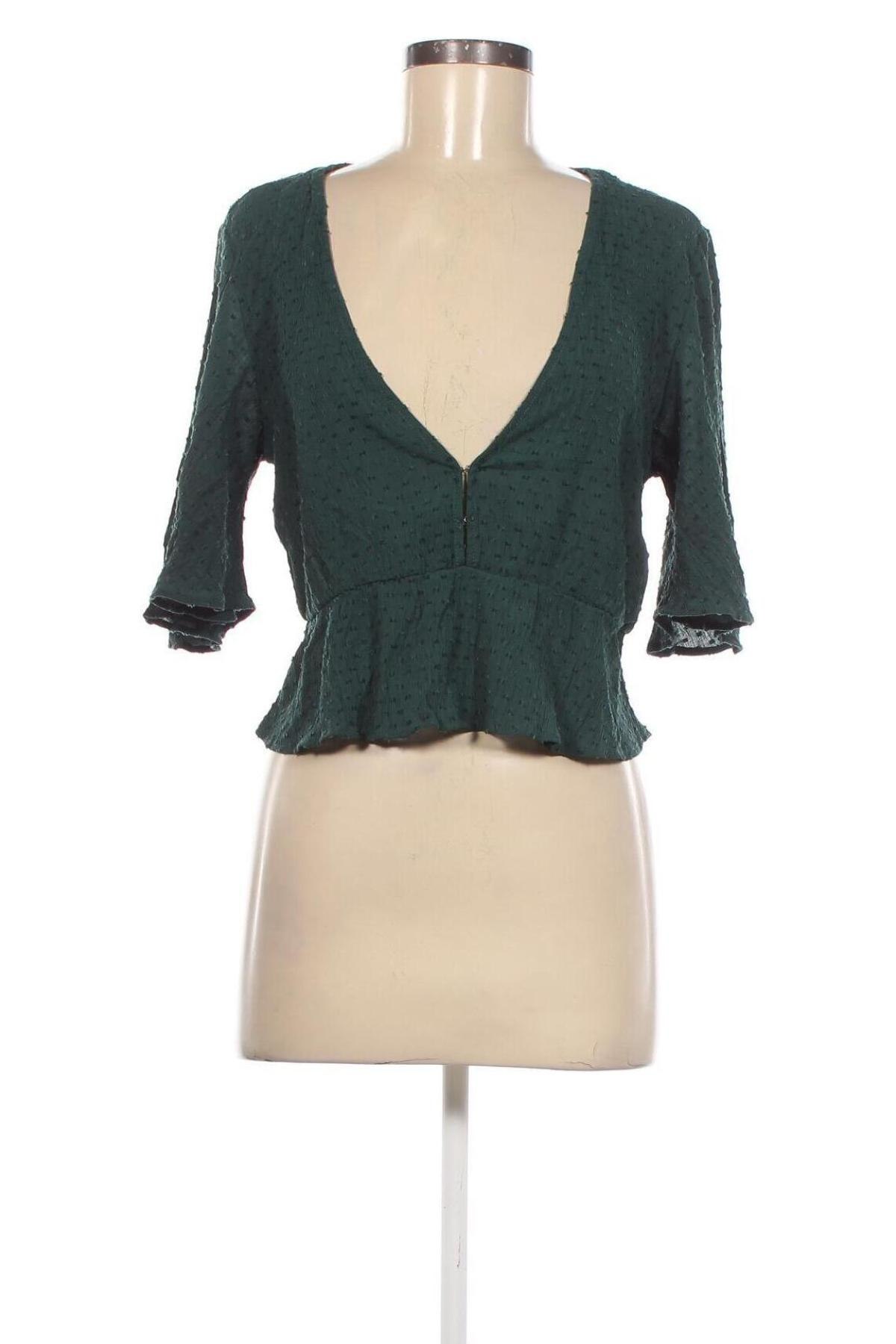 Bluză de femei Pull&Bear, Mărime L, Culoare Verde, Preț 18,99 Lei