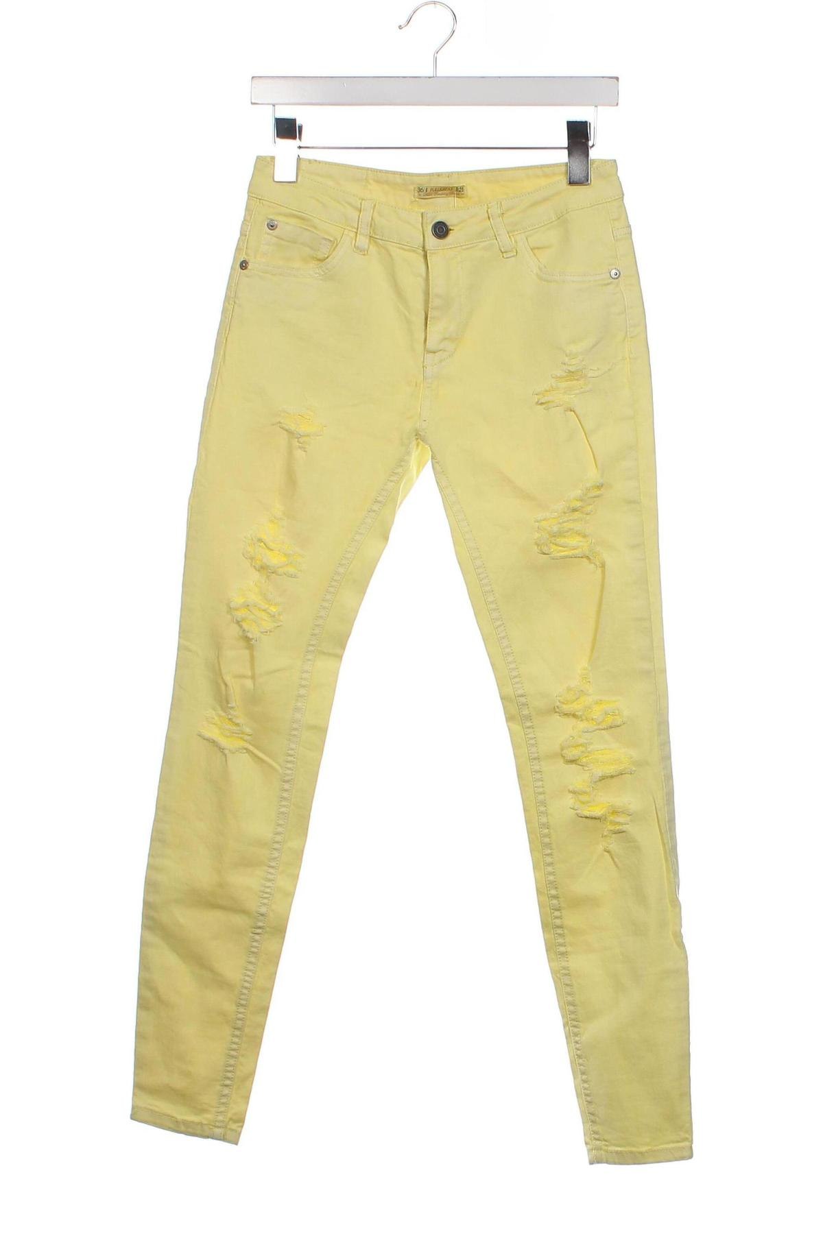 Damskie jeansy Pull&Bear, Rozmiar S, Kolor Żółty, Cena 22,99 zł