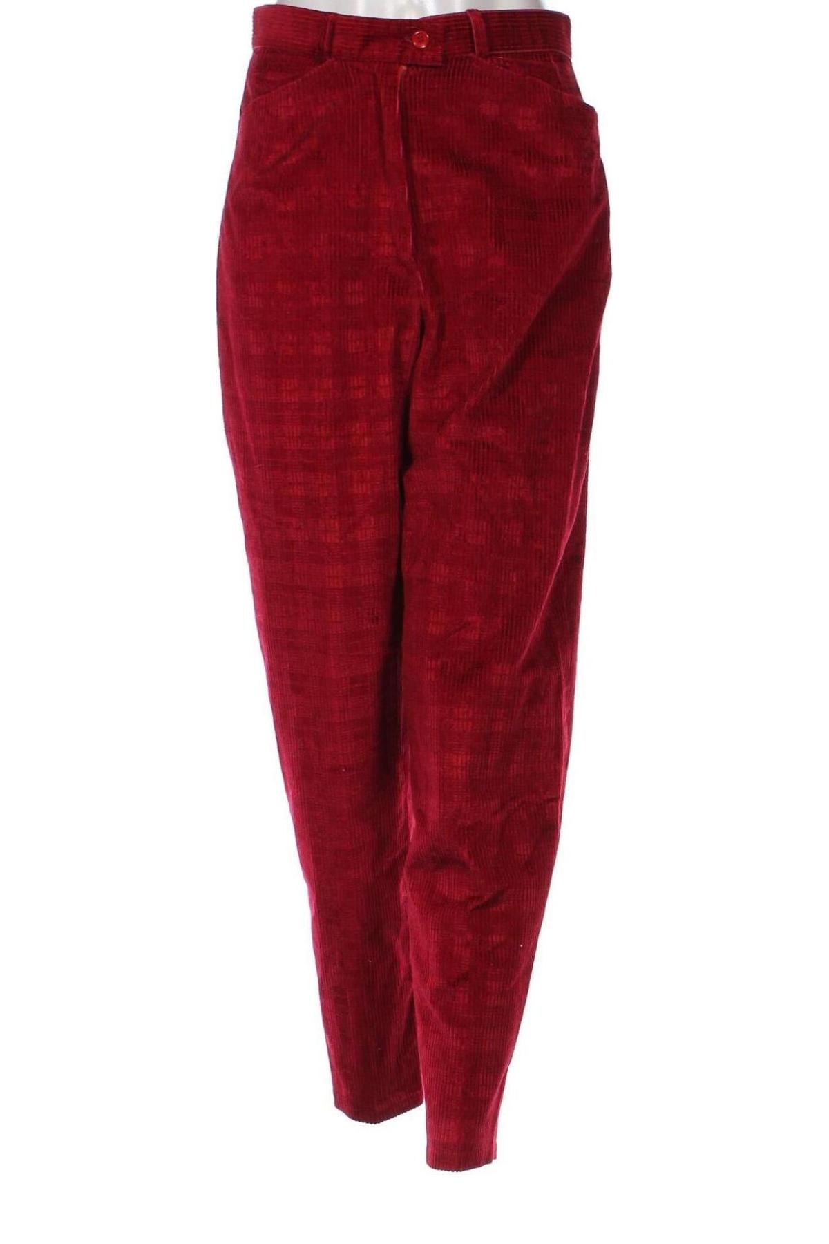 Pantaloni de velvet de femei, Mărime S, Culoare Roșu, Preț 32,99 Lei