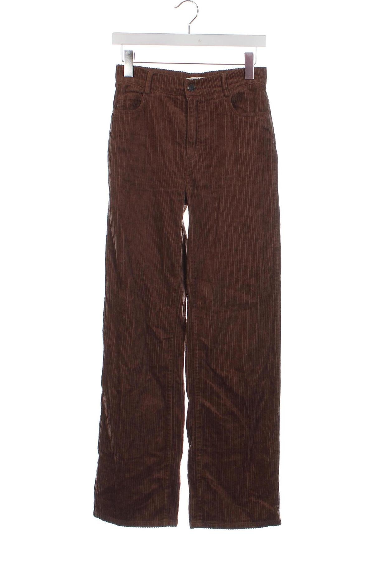 Pantaloni de velvet de femei, Mărime XS, Culoare Maro, Preț 41,99 Lei