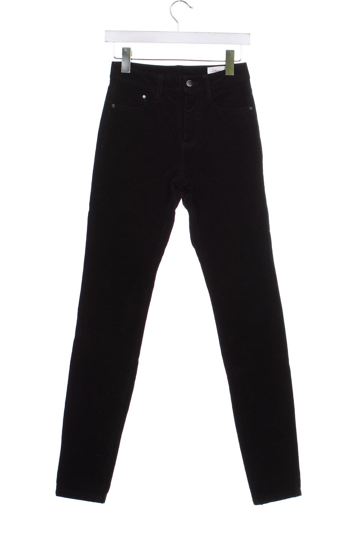 Pantaloni de velvet de femei S.Oliver, Mărime XS, Culoare Negru, Preț 110,99 Lei