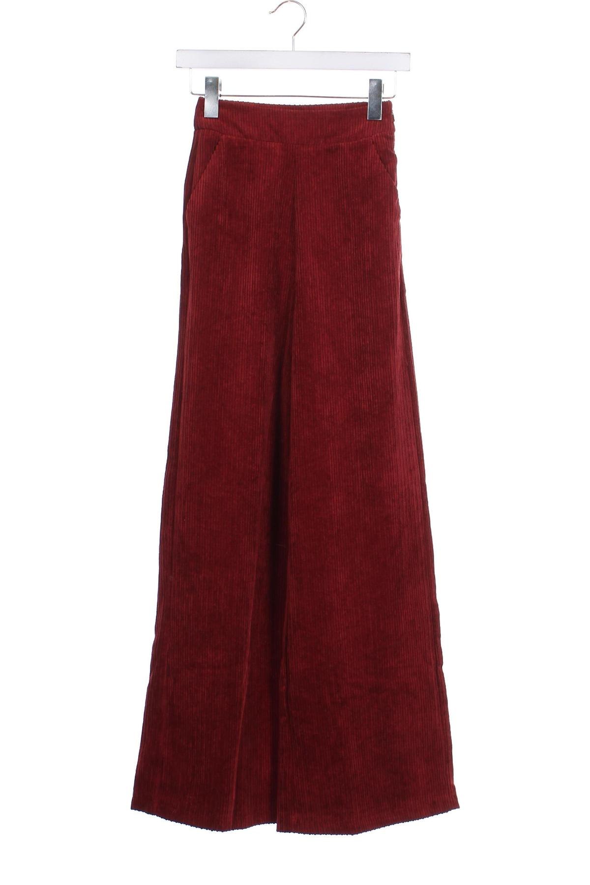 Pantaloni de velvet de femei Stradivarius, Mărime XXS, Culoare Roșu, Preț 91,99 Lei