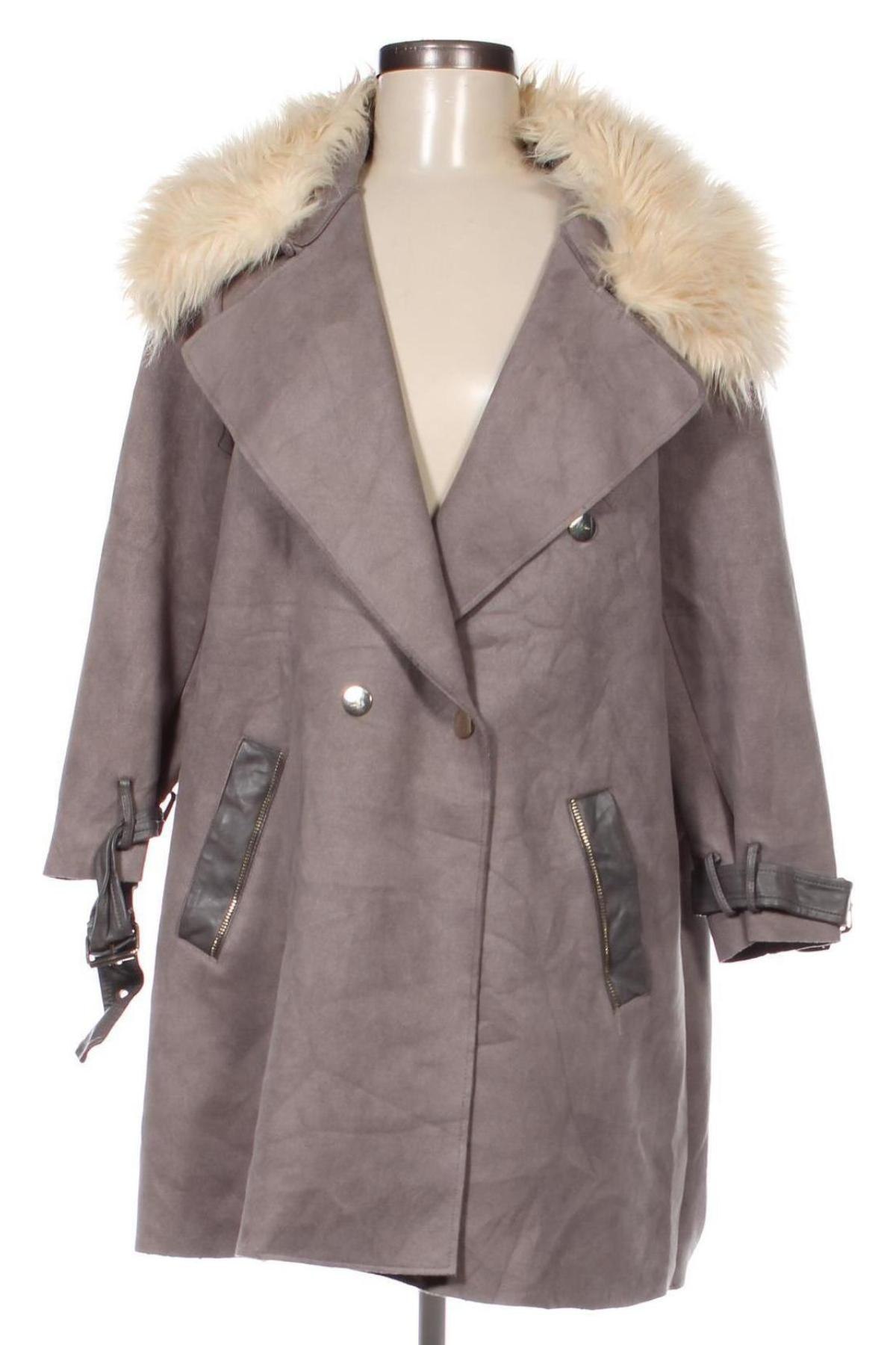 Damenmantel River Island, Größe L, Farbe Grau, Preis 30,49 €