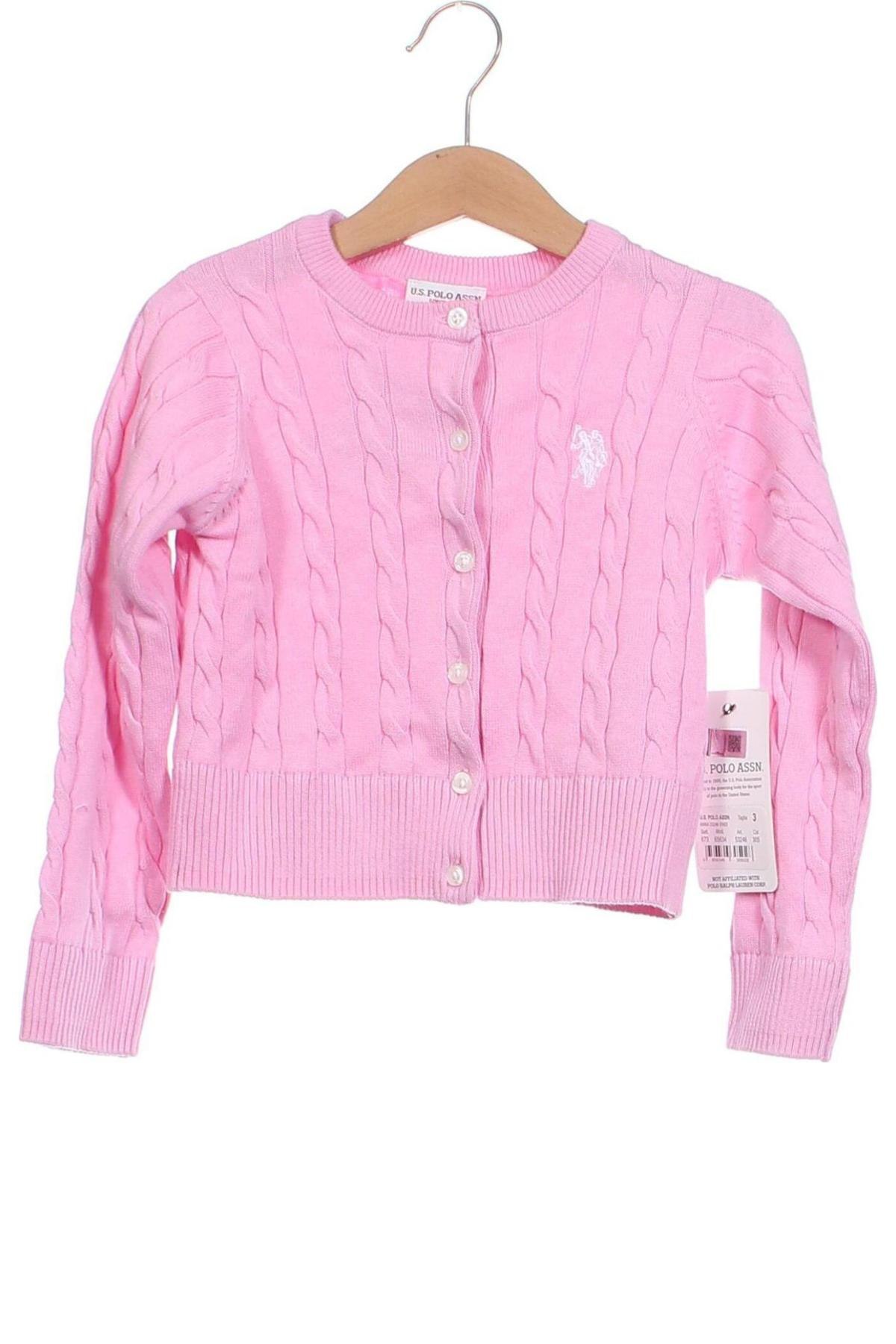 Kinder Strickjacke U.S. Polo Assn., Größe 2-3y/ 98-104 cm, Farbe Rosa, Preis € 39,99