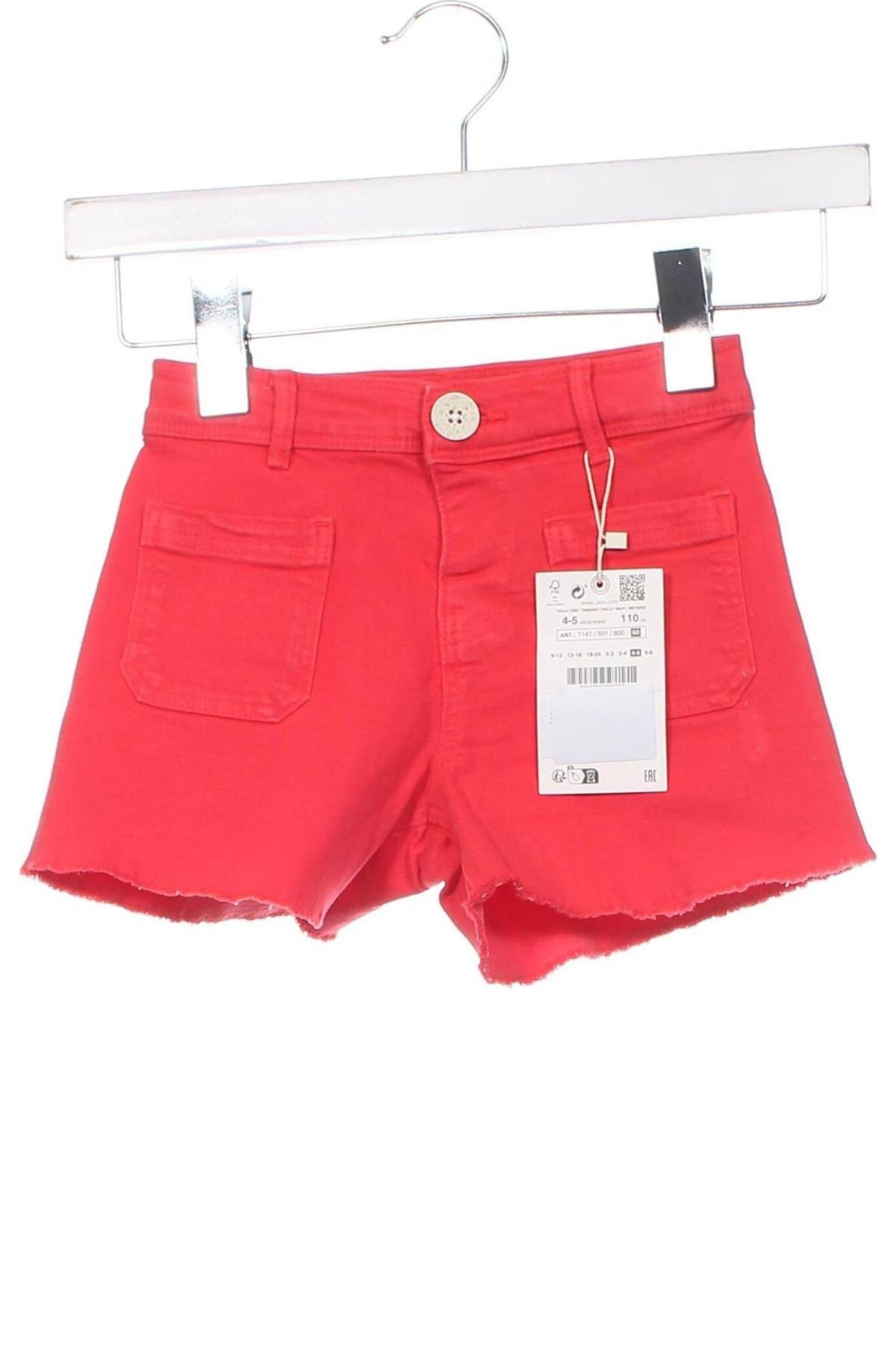 Kinder Shorts Zara, Größe 4-5y/ 110-116 cm, Farbe Rot, Preis € 10,00