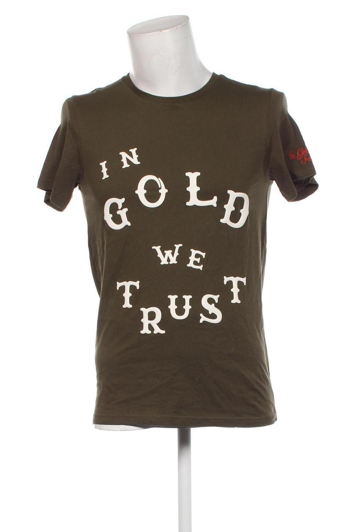 Herren T-Shirt In Gold We Trust, Größe XS, Farbe Grün, Preis 28,99 €