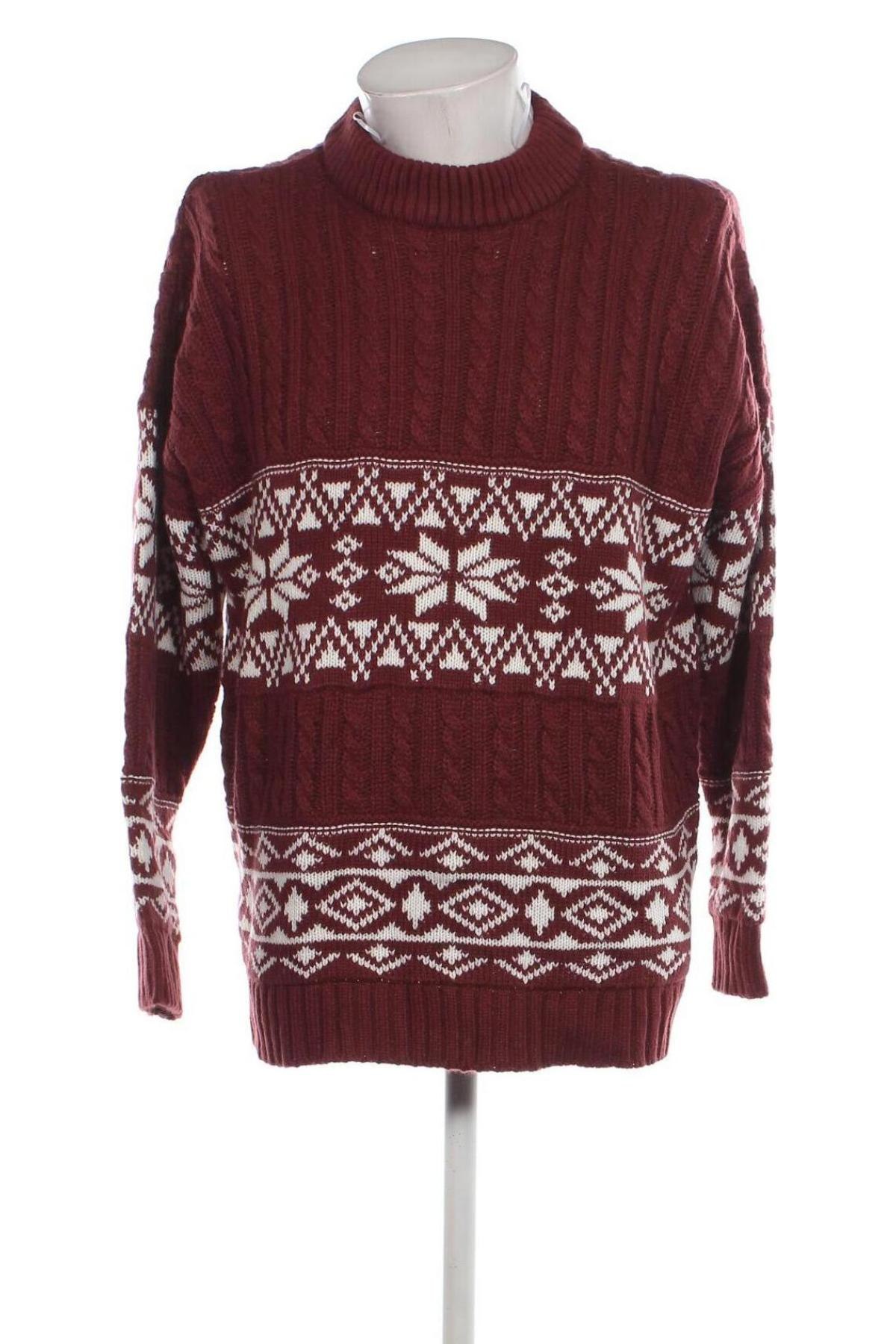 Herrenpullover John Baner, Größe M, Farbe Rot, Preis 8,29 €