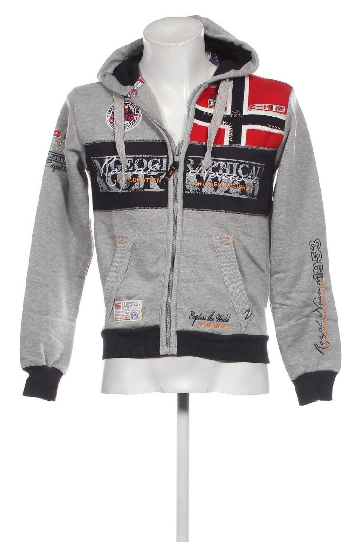 Мъжки суичър Geographical Norway, Размер S, Цвят Сив, Цена 69,99 лв.