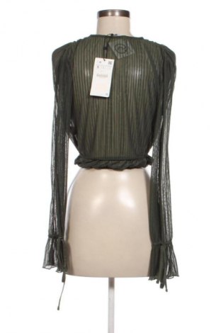Дамска блуза Zara, Размер S, Цвят Зелен, Цена 62,99 лв.