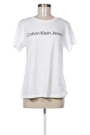 Damen T-Shirt Calvin Klein Jeans, Größe XL, Farbe Weiß, Preis 27,99 €