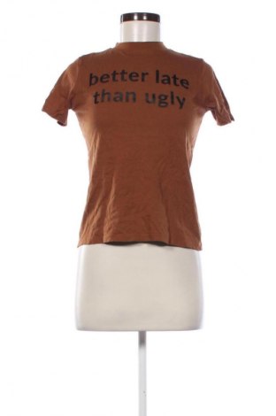 Damen T-Shirt Sinsay, Größe XS, Farbe Braun, Preis 8,75 €