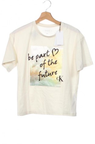 Παιδικό μπλουζάκι Calvin Klein Jeans, Μέγεθος 15-18y/ 170-176 εκ., Χρώμα Εκρού, Τιμή 35,99 €