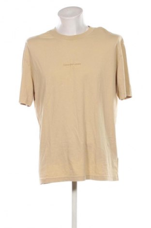 Herren T-Shirt Calvin Klein Jeans, Größe L, Farbe Beige, Preis 37,99 €