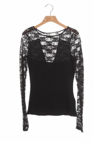 Дамска блуза H&M, Размер XS, Цвят Черен, 95% вискоза, 5% еластан, Цена 18,75 лв.