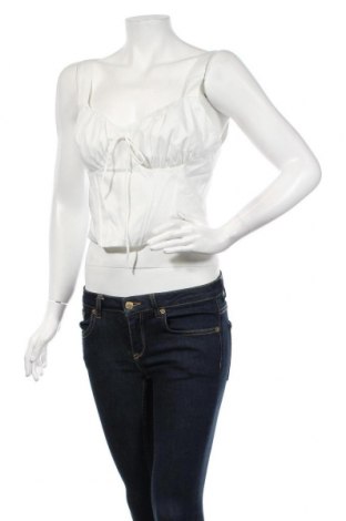 Γυναικείο αμάνικο μπλουζάκι Bershka, Μέγεθος L, Χρώμα Λευκό, 97% πολυεστέρας, 3% ελαστάνη, Τιμή 4,95 €