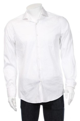 Męska koszula Hugo Boss, Rozmiar L, Kolor Biały, 75% bawełna, 20% poliester, 5% elastyna, Cena 857,61 zł