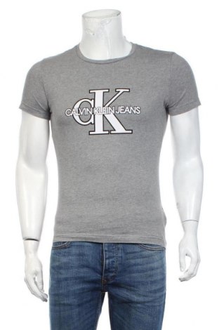 Tricou de bărbați Calvin Klein Jeans, Mărime S, Culoare Gri, Bumbac, Preț 106,11 Lei