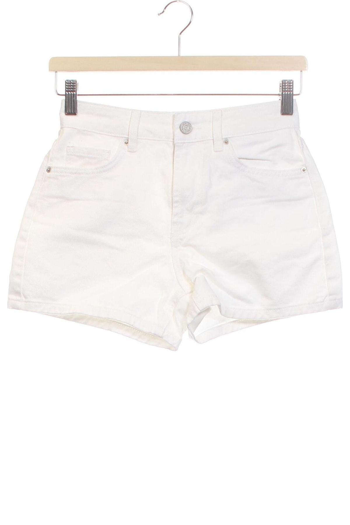 Γυναικείο κοντό παντελόνι Pull&Bear, Μέγεθος XXS, Χρώμα Λευκό, Βαμβάκι, Τιμή 11,86 €