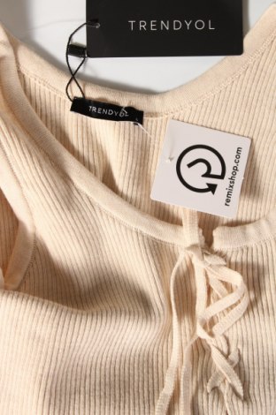 Γυναικείο αμάνικο μπλουζάκι Trendyol, Μέγεθος L, Χρώμα  Μπέζ, Τιμή 4,34 €