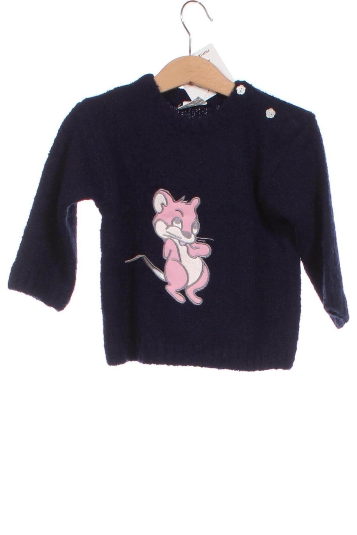 Детски пуловер, Размер 9-12m/ 74-80 см, Цвят Син, Цена 3,08 лв.