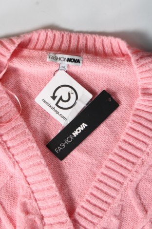 Damen Strickjacke Fashion nova, Größe 3XL, Farbe Rosa, Preis 17,99 €